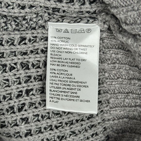 Urban‎ Outfitters Sweater Womens Medium Gray Textured Cardigan Oversized Neutral - Picture 7 of 8